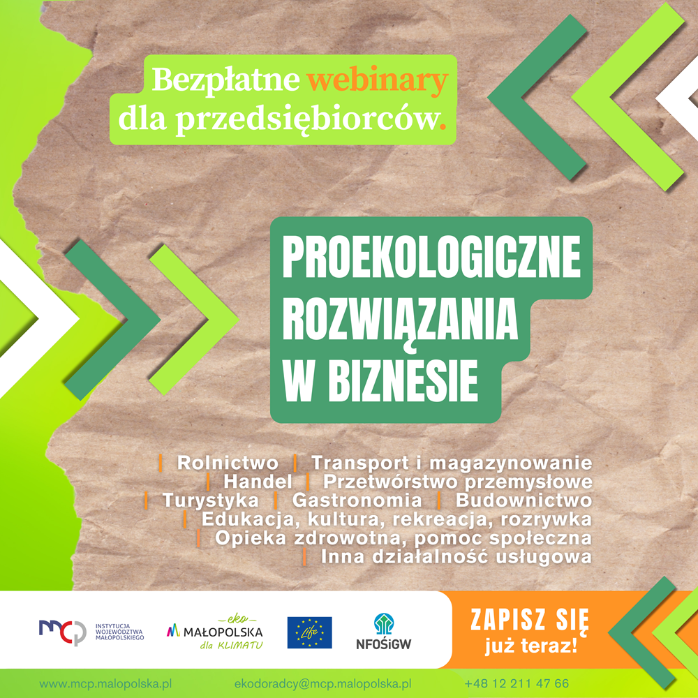 Bezpłatne webinaria o proekologicznych rozwiązaniach dla przedsiębiorców