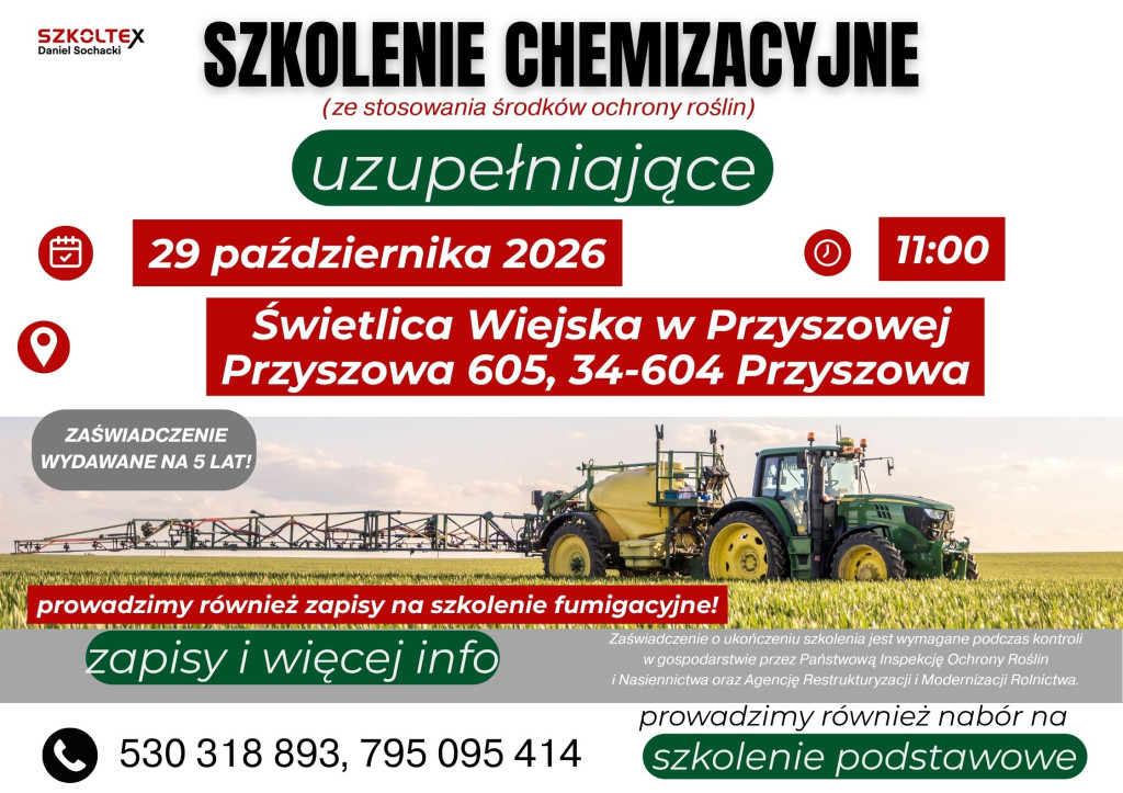 Szkolenie chemizacyjne dla mieszkańców gminy Łukowica
