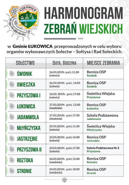 -> HARMONOGRAM ZEBRAŃ WIEJSKICH 2019