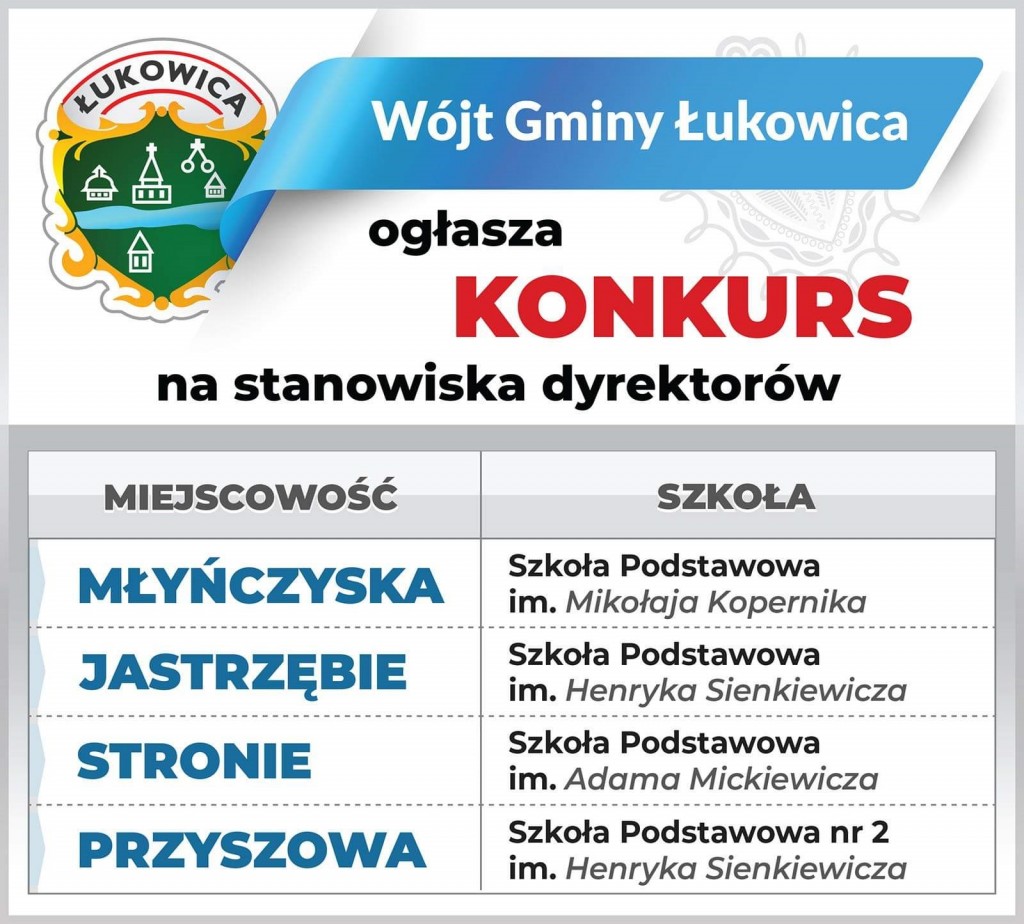 -> KONKURSY NA STANOWISKA DYREKTORÓW SZKÓŁ