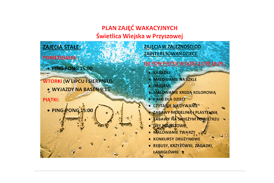 -> WAKACJE W ŚWIETLICY